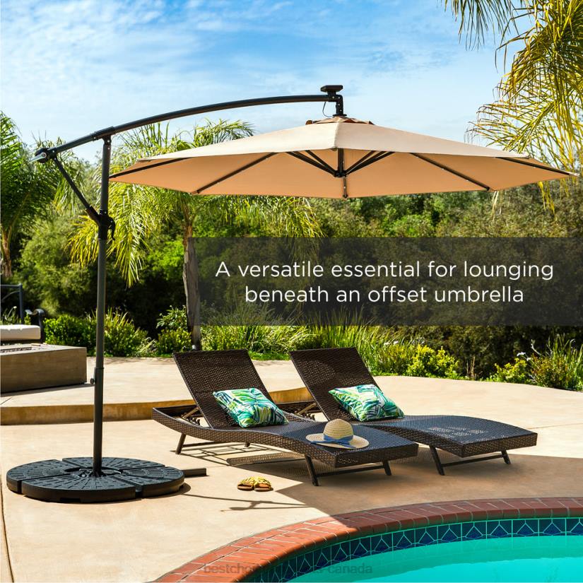 4LT2911 Black Best Choice Products 4-Piece Cantilever Offset Patio Umbrella Base Stand w/ Carry Handles