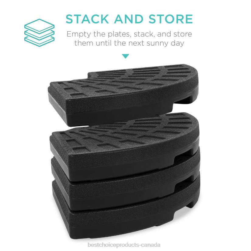 4LT2911 Black Best Choice Products 4-Piece Cantilever Offset Patio Umbrella Base Stand w/ Carry Handles