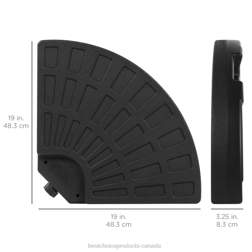 4LT2911 Black Best Choice Products 4-Piece Cantilever Offset Patio Umbrella Base Stand w/ Carry Handles