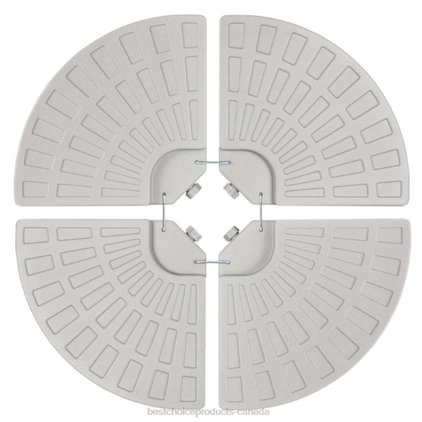 4LT2911 Black Best Choice Products 4-Piece Cantilever Offset Patio Umbrella Base Stand w/ Carry Handles