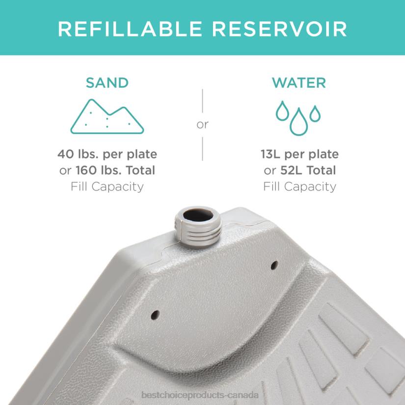 4LT2911 Black Best Choice Products 4-Piece Cantilever Offset Patio Umbrella Base Stand w/ Carry Handles