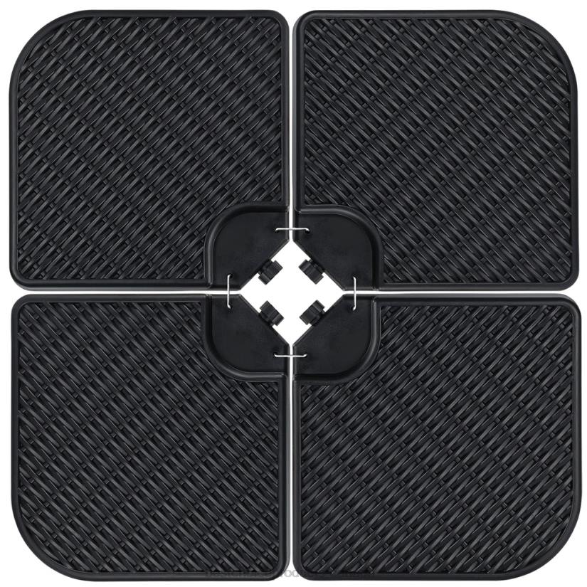 4LT2915 Black Faux Wicker Best Choice Products 4-Piece Cantilever Offset Patio Umbrella Stand Square Base Plate Set