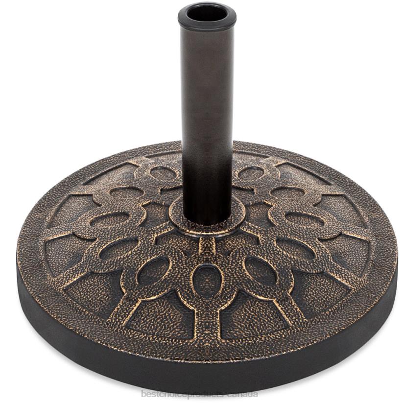 4LT2926 Bronze Best Choice Products 18in Round Patio Umbrella Base Stand w/ Rustic Finish
