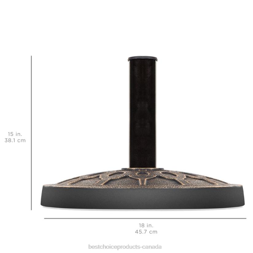 4LT2926 Bronze Best Choice Products 18in Round Patio Umbrella Base Stand w/ Rustic Finish