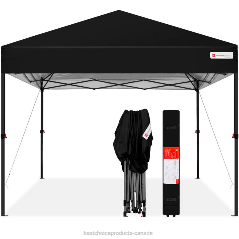 4LT21050 Black Best Choice Products One-Person Setup Instant Pop Up Canopy w/ Wheeled Bag