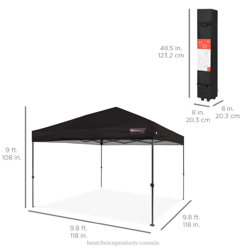 4LT21050 Black Best Choice Products One-Person Setup Instant Pop Up Canopy w/ Wheeled Bag