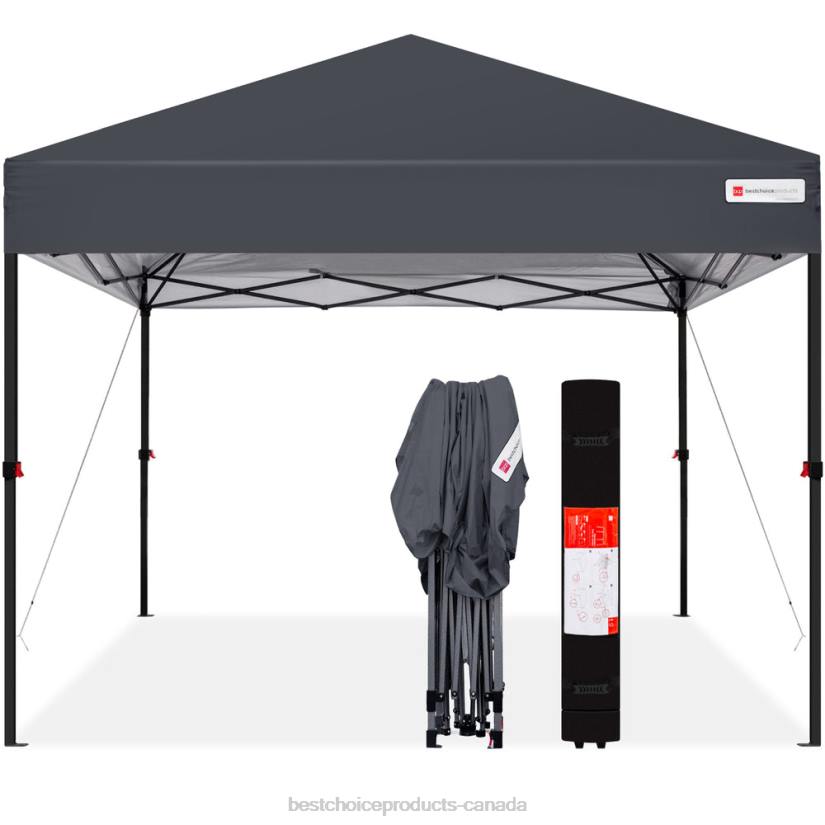 4LT21051 Gray Best Choice Products One-Person Setup Instant Pop Up Canopy w/ Wheeled Bag