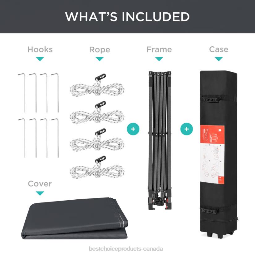 4LT21051 Gray Best Choice Products One-Person Setup Instant Pop Up Canopy w/ Wheeled Bag