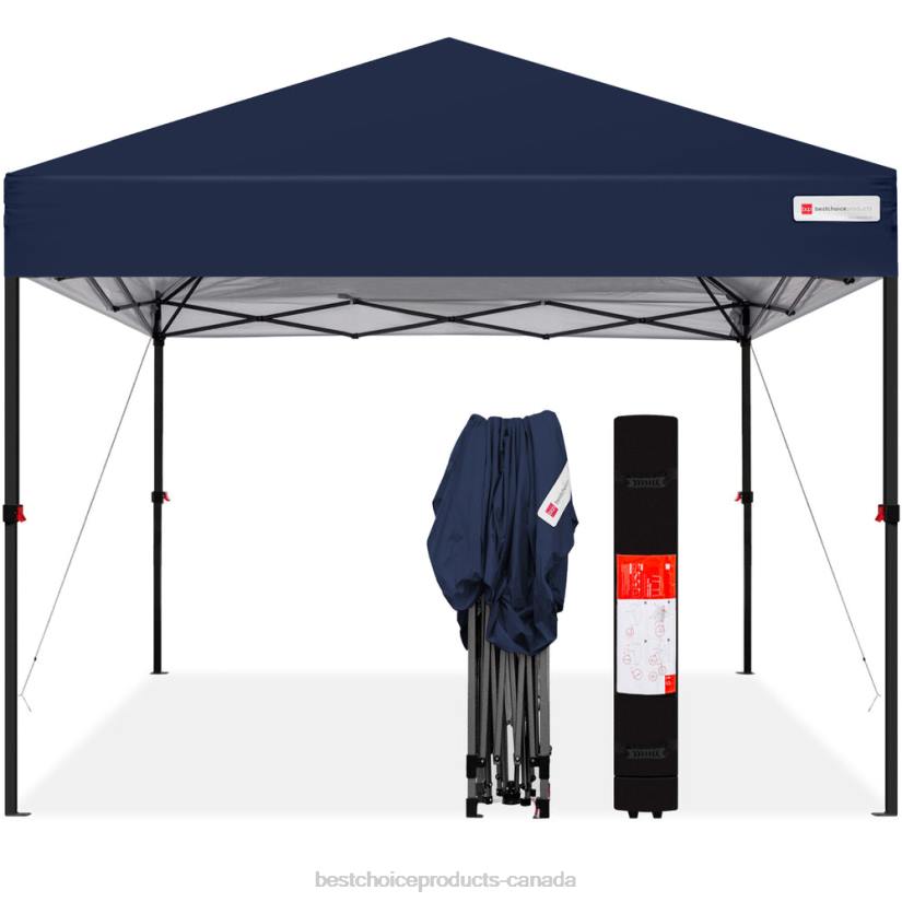 4LT21052 Blue Best Choice Products One-Person Setup Instant Pop Up Canopy w/ Wheeled Bag
