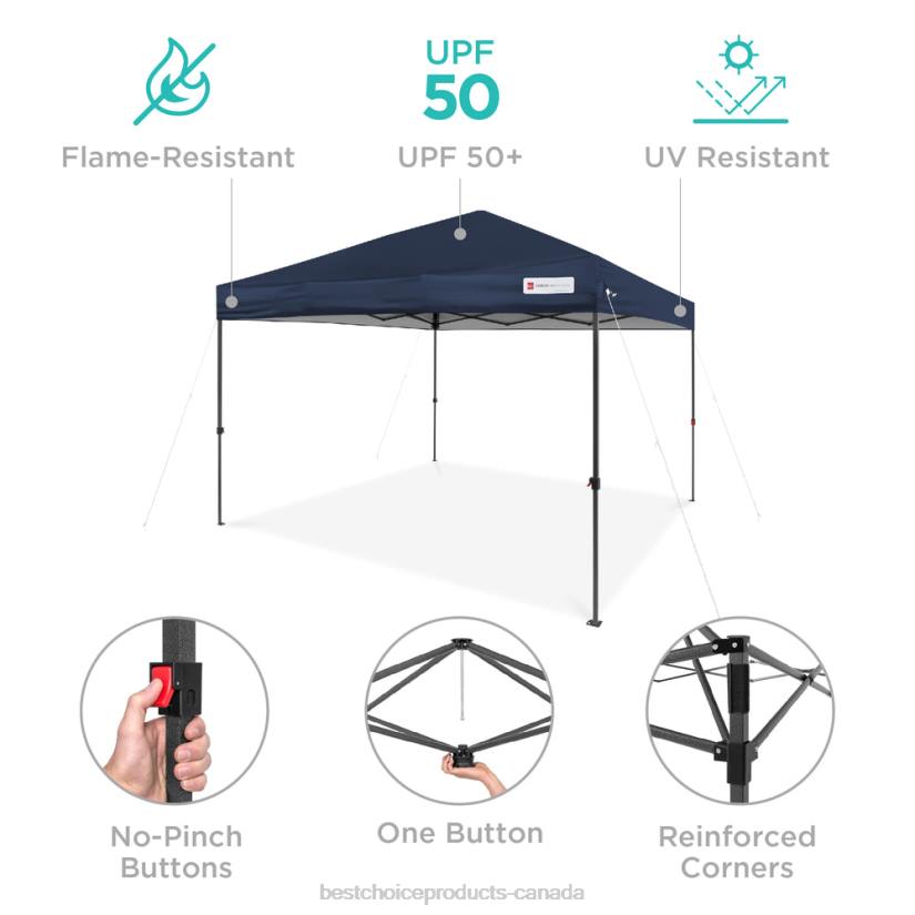 4LT21052 Blue Best Choice Products One-Person Setup Instant Pop Up Canopy w/ Wheeled Bag