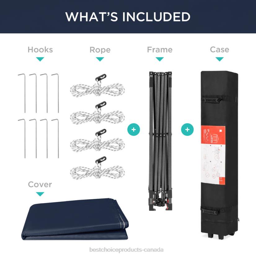 4LT21052 Blue Best Choice Products One-Person Setup Instant Pop Up Canopy w/ Wheeled Bag