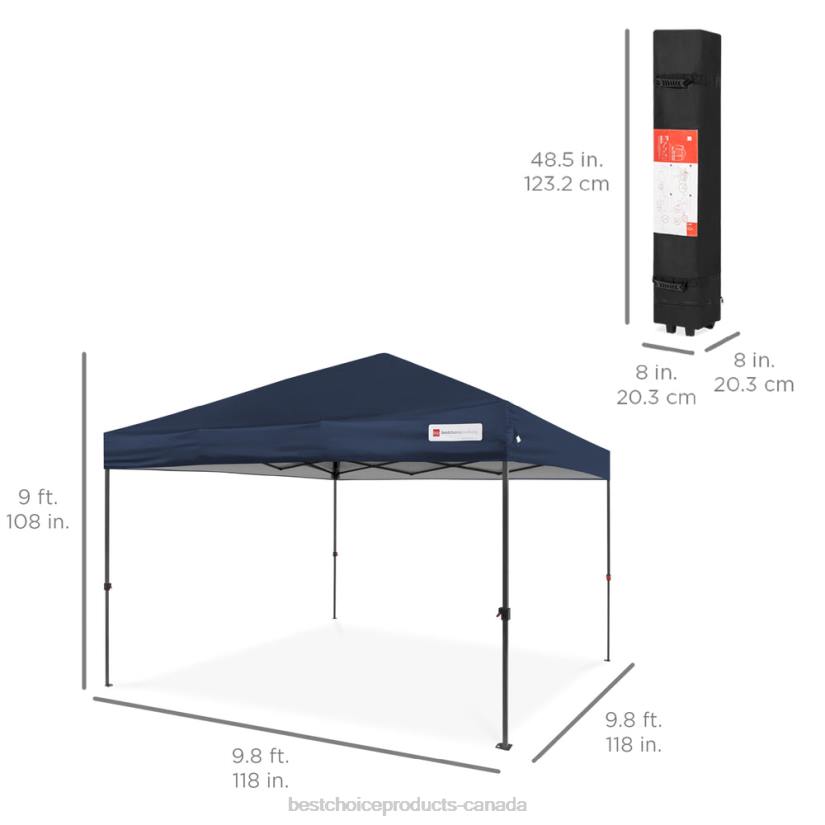 4LT21052 Blue Best Choice Products One-Person Setup Instant Pop Up Canopy w/ Wheeled Bag