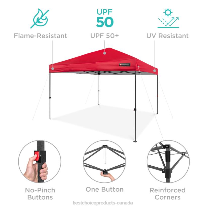 4LT21053 Red Best Choice Products One-Person Setup Instant Pop Up Canopy w/ Wheeled Bag