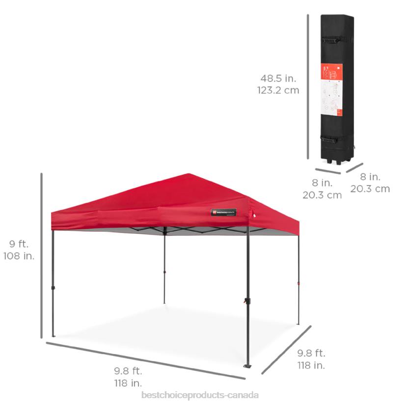4LT21053 Red Best Choice Products One-Person Setup Instant Pop Up Canopy w/ Wheeled Bag
