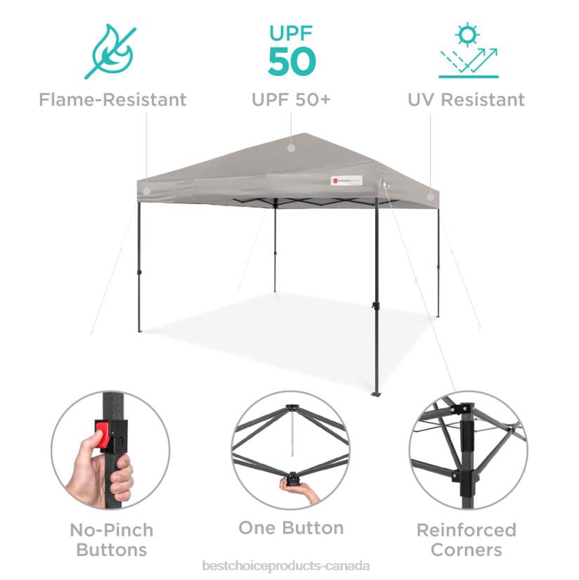 4LT21055 Light Gray Best Choice Products One-Person Setup Instant Pop Up Canopy w/ Wheeled Bag