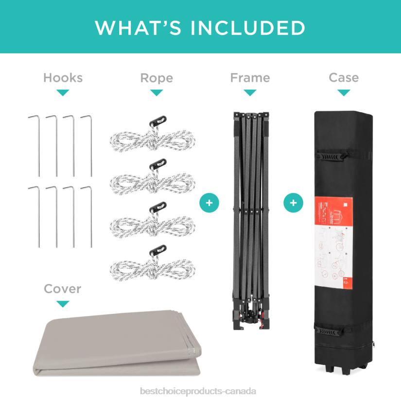 4LT21055 Light Gray Best Choice Products One-Person Setup Instant Pop Up Canopy w/ Wheeled Bag