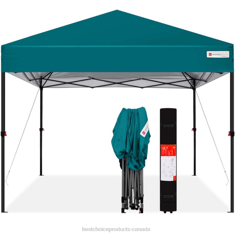 4LT21057 Cerulean Best Choice Products One-Person Setup Instant Pop Up Canopy w/ Wheeled Bag