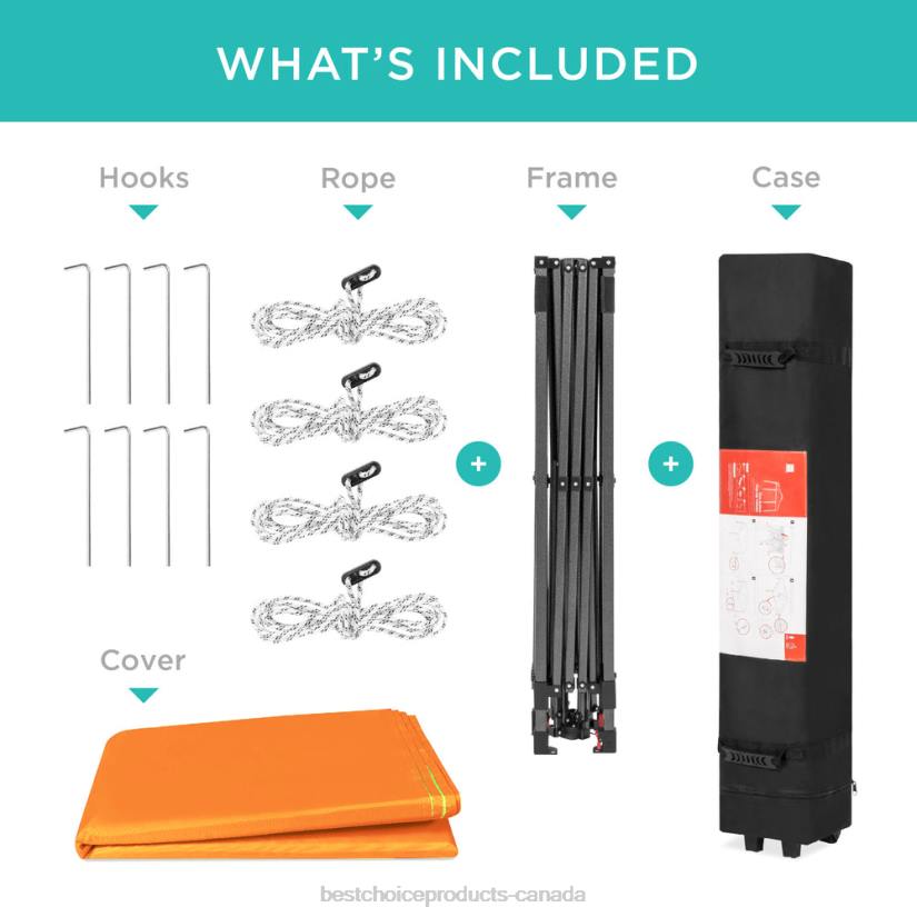 4LT21058 Orange Best Choice Products One-Person Setup Instant Pop Up Canopy w/ Wheeled Bag