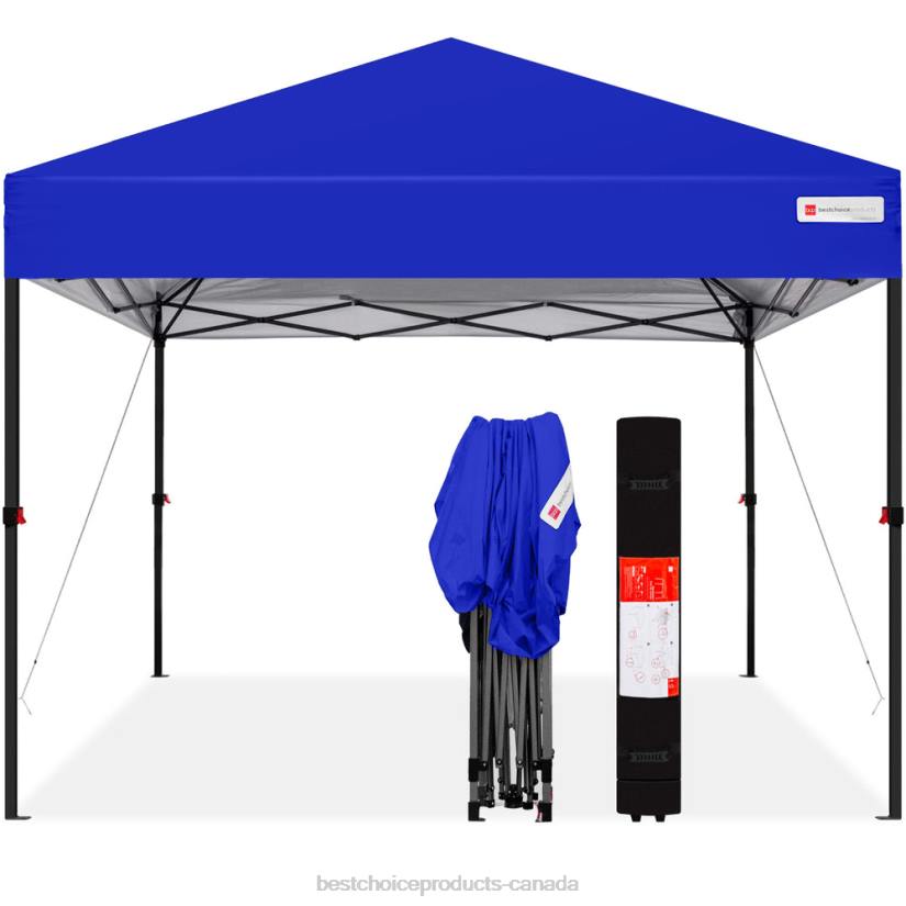 4LT21060 Resort Blue Best Choice Products One-Person Setup Instant Pop Up Canopy w/ Wheeled Bag