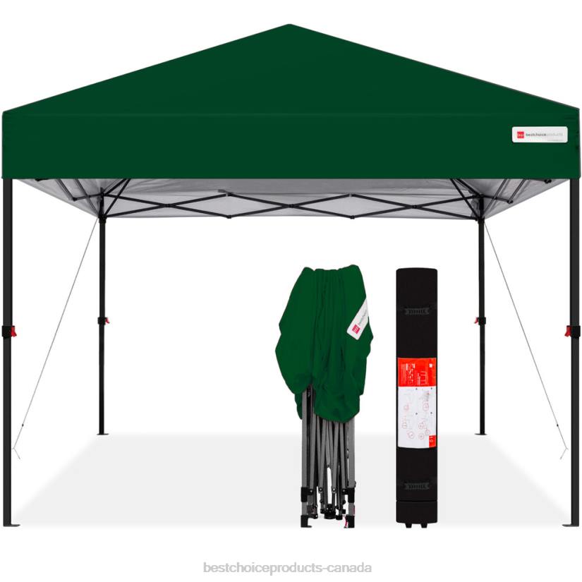 4LT21061 Forest Green Best Choice Products One-Person Setup Instant Pop Up Canopy w/ Wheeled Bag