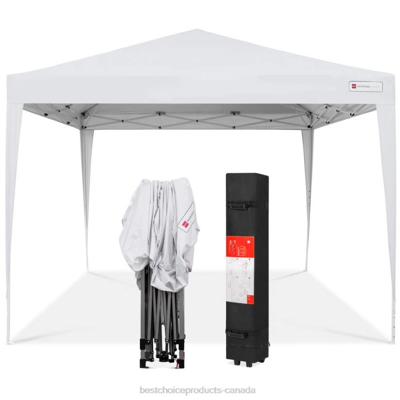 4LT21150 White Best Choice Products Outdoor Portable Pop Up Canopy Tent w/ Carrying Case, 10x10ft