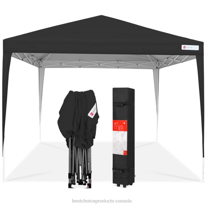 4LT21152 Black Best Choice Products Outdoor Portable Pop Up Canopy Tent w/ Carrying Case, 10x10ft
