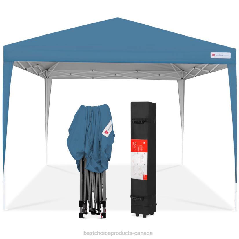 4LT21153 Blue Best Choice Products Outdoor Portable Pop Up Canopy Tent w/ Carrying Case, 10x10ft