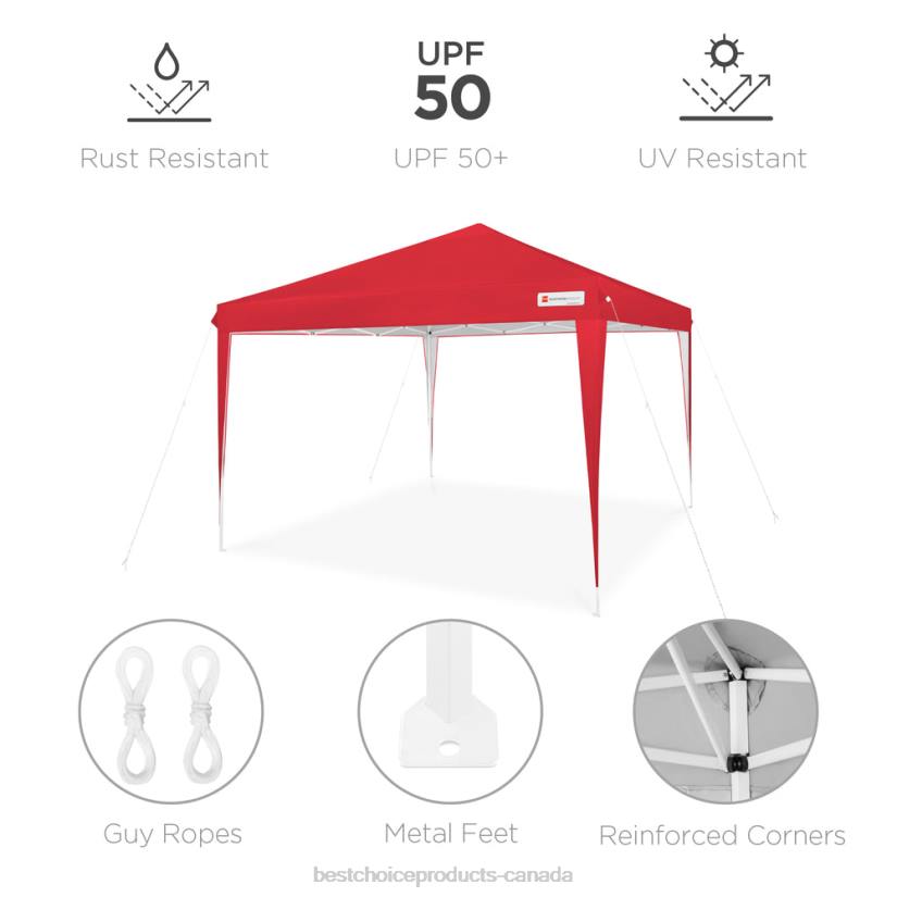 4LT21154 Red Best Choice Products Outdoor Portable Pop Up Canopy Tent w/ Carrying Case, 10x10ft