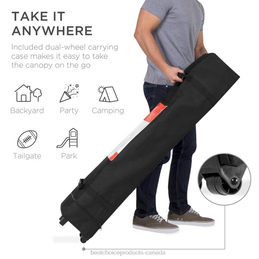 4LT21160 Light Gray Best Choice Products Outdoor Portable Pop Up Canopy Tent w/ Carrying Case, 10x10ft