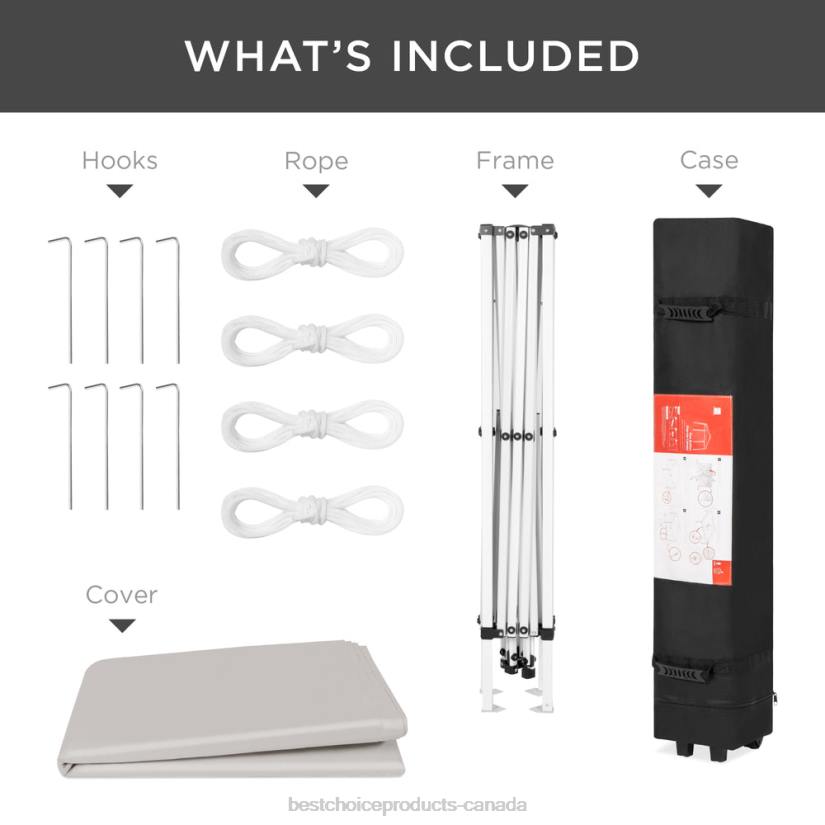 4LT21160 Light Gray Best Choice Products Outdoor Portable Pop Up Canopy Tent w/ Carrying Case, 10x10ft
