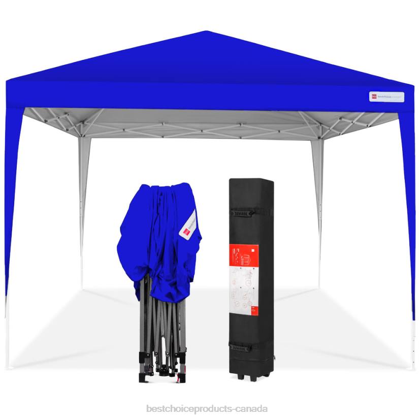 4LT21161 Resort Blue Best Choice Products Outdoor Portable Pop Up Canopy Tent w/ Carrying Case, 10x10ft