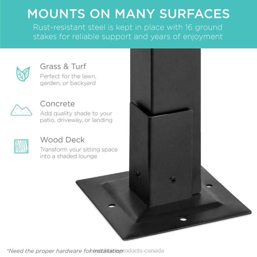 4LT21444 Black Best Choice Products Outdoor Pergola, Patio Shelter w/ Retractable Canopy, Steel Frame