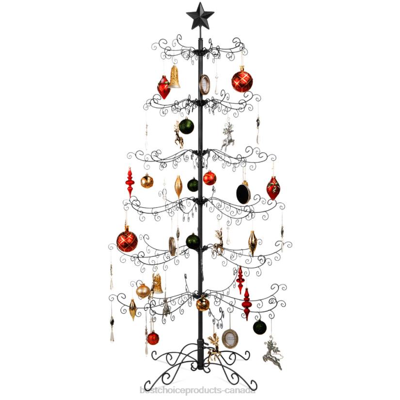 4LT2139 Black Best Choice Products Wrought Iron Christmas Tree Ornament Display w/ Easy Assembly