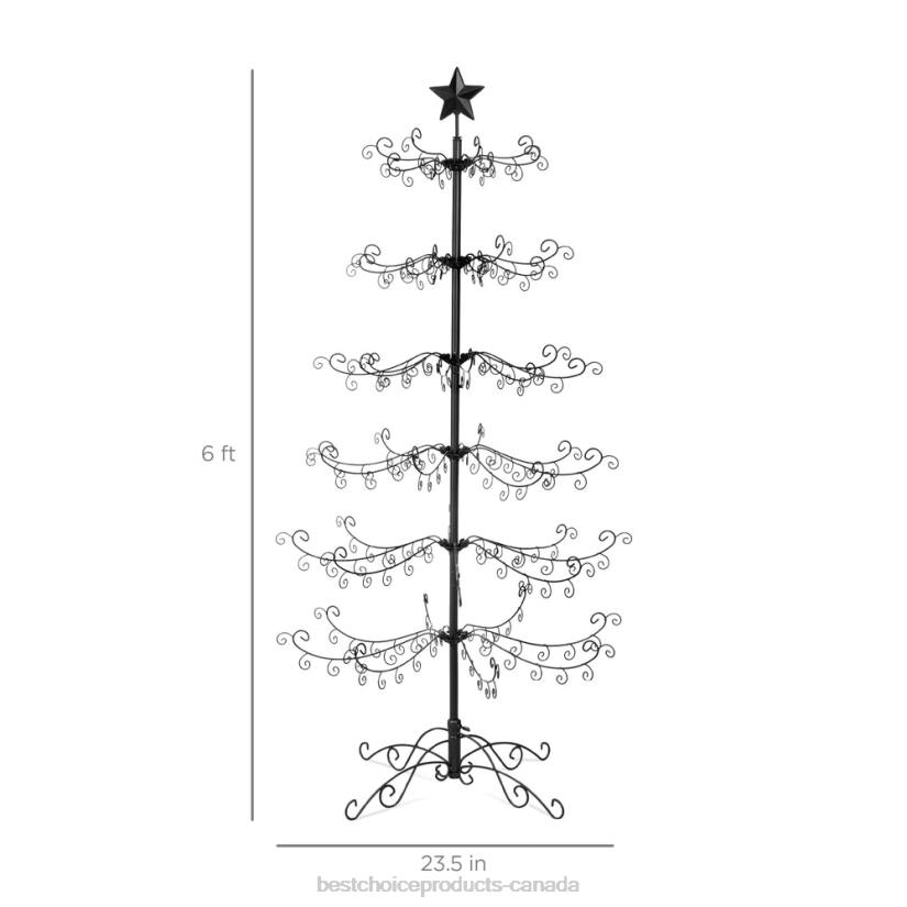 4LT2139 Black Best Choice Products Wrought Iron Christmas Tree Ornament Display w/ Easy Assembly