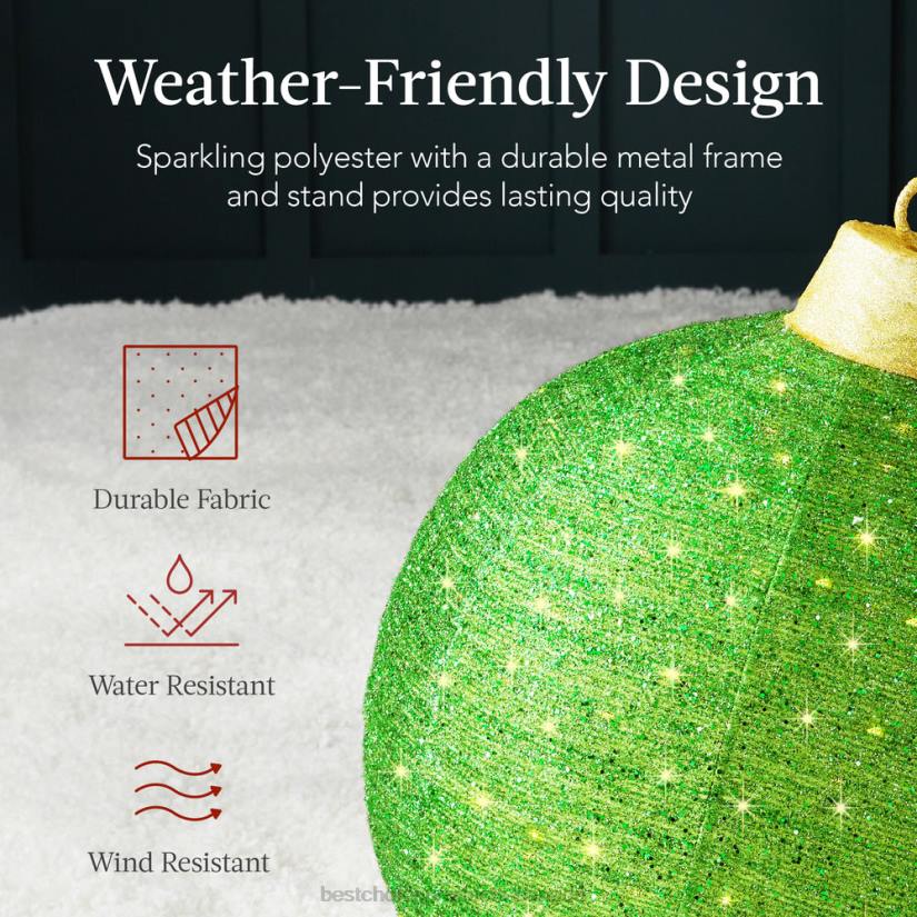 4LT2264 Red/Green Best Choice Products 2pc Lighted Pop-Up Christmas Ornaments Decoration w/ 180 LED Lights, Stand