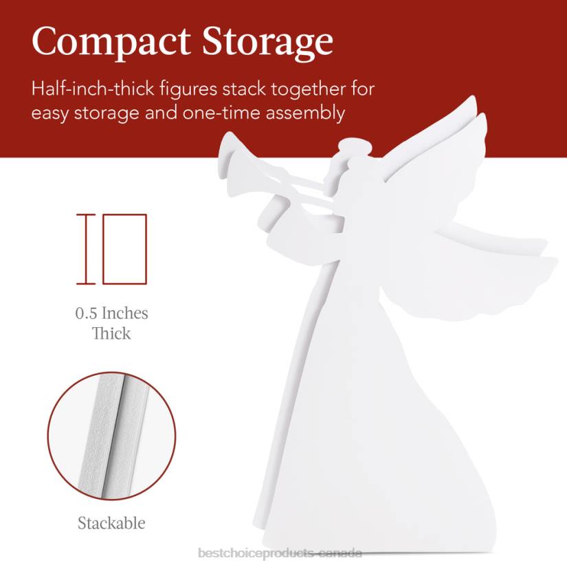 4LT231 White Best Choice Products Set of 2 Christmas Angel Yard Decorations w/ Weather-Resistant PVC