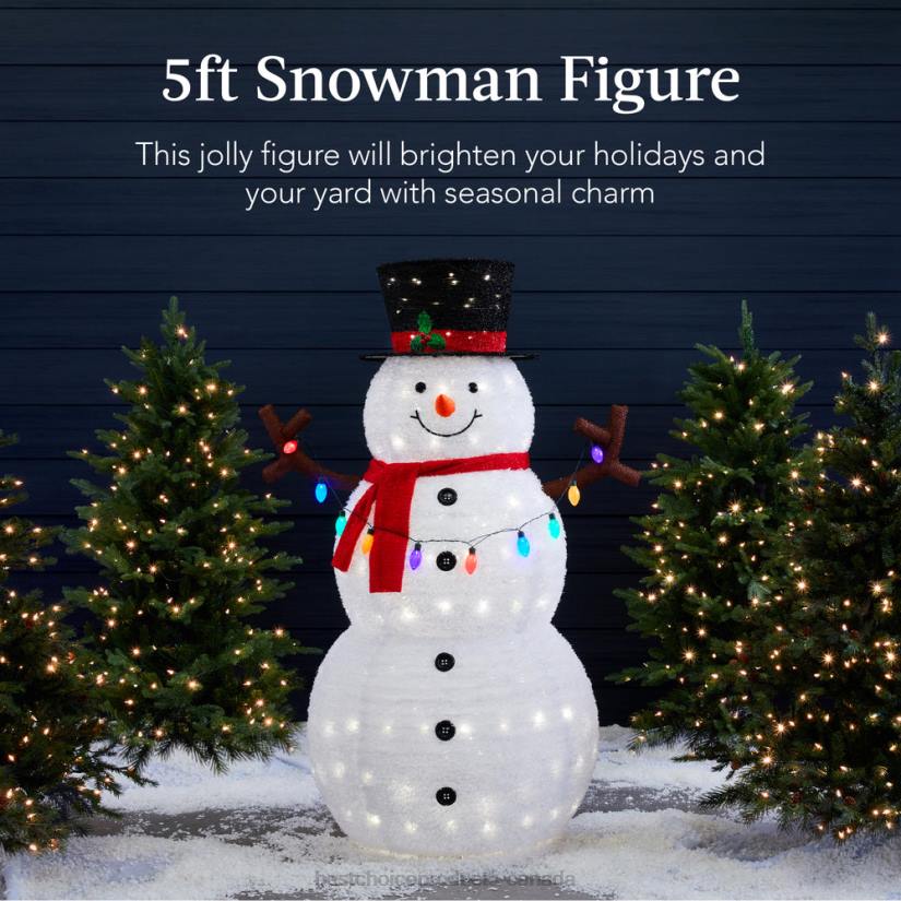 4LT247 White Best Choice Products Lighted Pop-Up Snowman Outdoor Christmas Decoration w/ 200 LED Lights