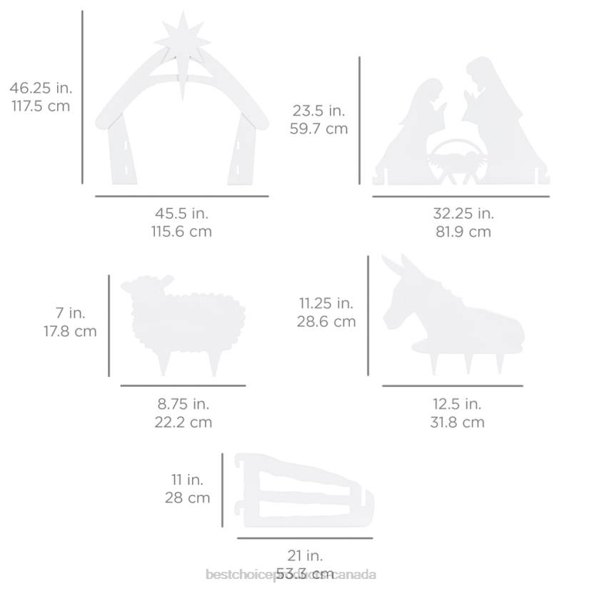 4LT266 White Best Choice Products Christmas Nativity Scene Yard Decoration w/ Water Resistant PVC