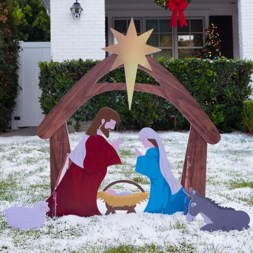 4LT267 Multicolored Best Choice Products Christmas Nativity Scene Yard Decoration w/ Water Resistant PVC