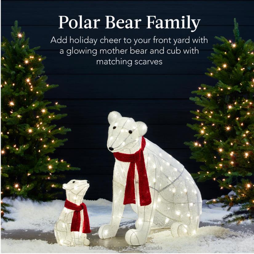 4LT298 Red/White Best Choice Products 2-Piece Lighted Polar Bear Family Outdoor Decor Set w/ LED Lights
