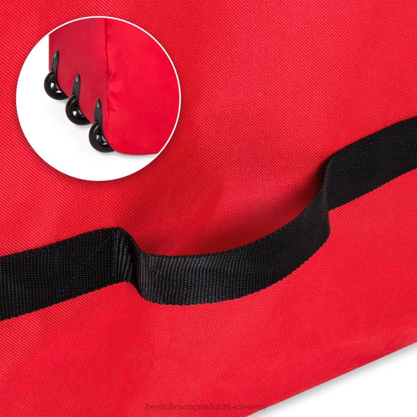 4LT2267 Red Best Choice Products Rolling Duffle Storage Bag for 9ft Christmas Tree w/ Wheels, Handle