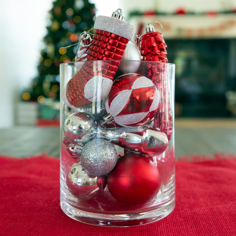 4LT2269 Red/Silver Best Choice Products Set of 72 Handcrafted Shatterproof Christmas Ornament Holiday Decorations