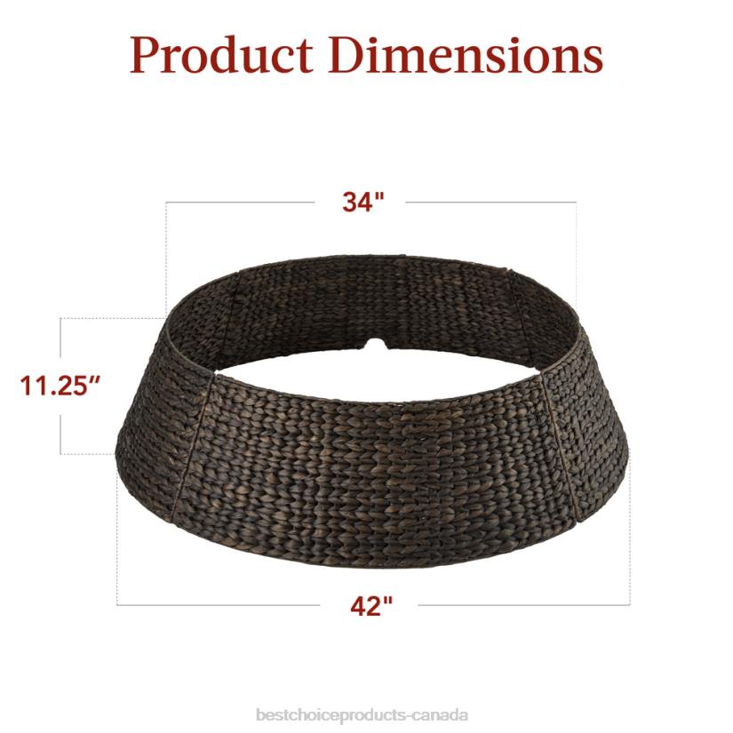 4LT276 Tobacco Best Choice Products Woven Hyacinth Christmas Holiday Tree Collar