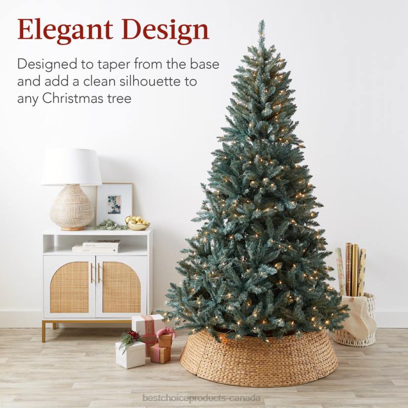 4LT278 Natural Best Choice Products Woven Hyacinth Christmas Holiday Tree Collar