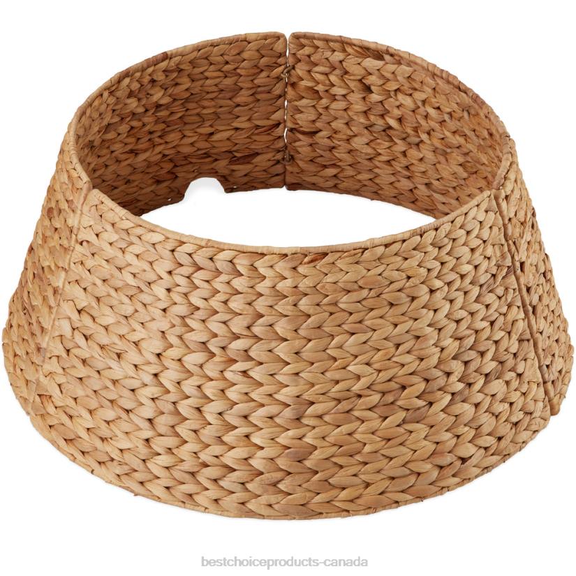 4LT284 Natural Best Choice Products Woven Hyacinth Christmas Holiday Tree Collar