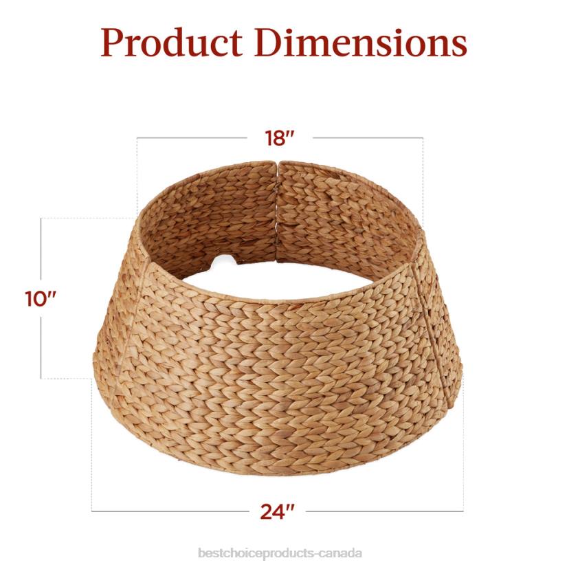 4LT284 Natural Best Choice Products Woven Hyacinth Christmas Holiday Tree Collar