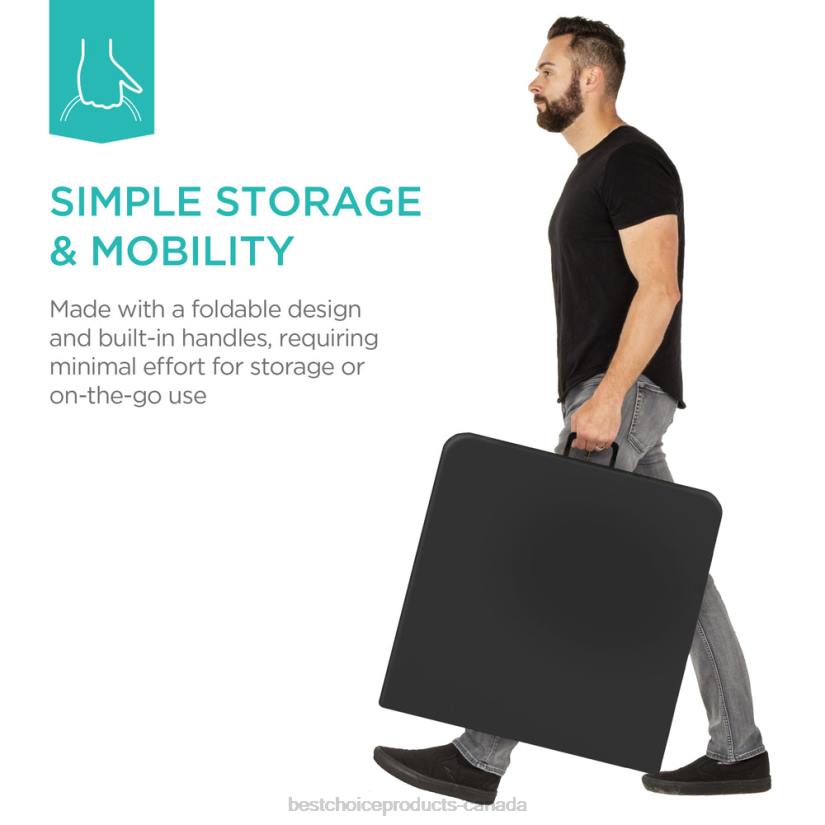 4LT2227 Black Best Choice Products Portable Folding Plastic Dining Table w/ Handle, Lock