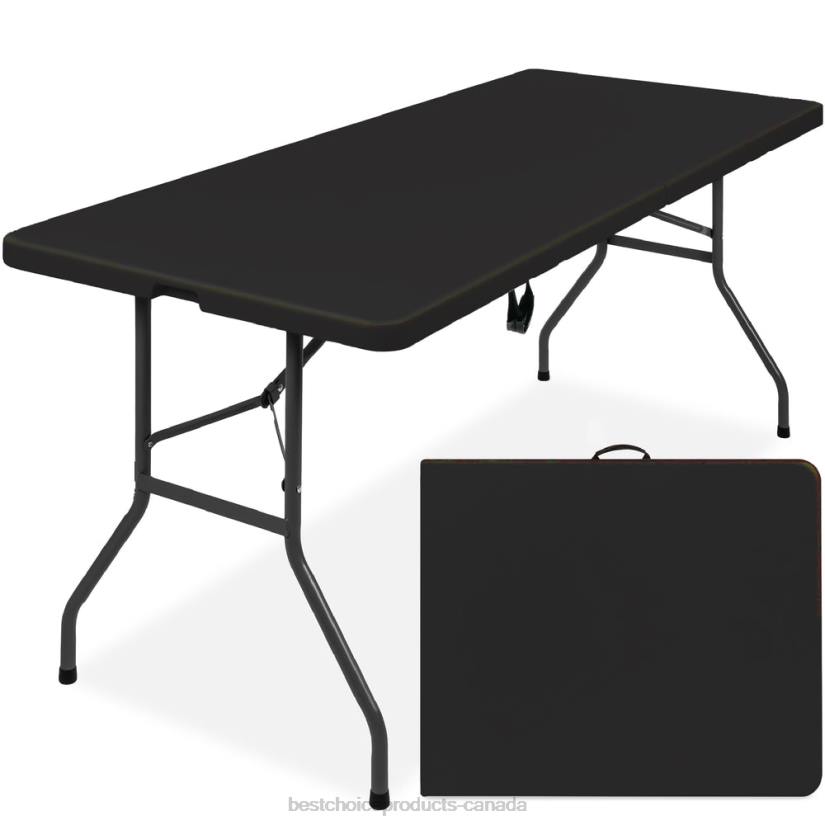 4LT2229 Black Best Choice Products Portable Folding Plastic Dining Table w/ Handle, Lock