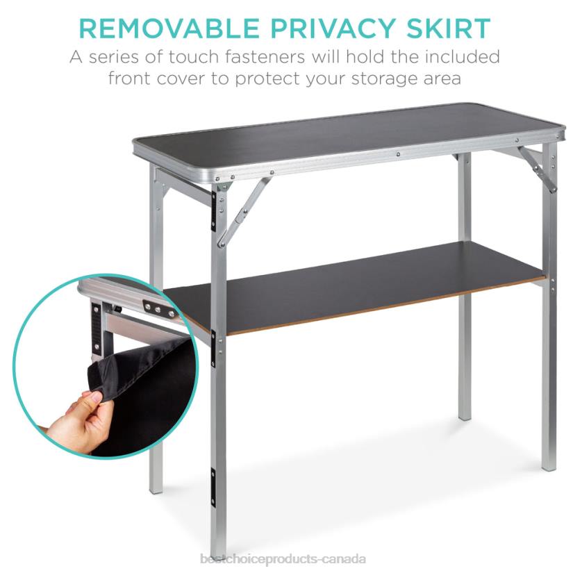 4LT2230 Black Best Choice Products Portable Pop-Up Bar Table w/ Carrying Case, Removable Skirt