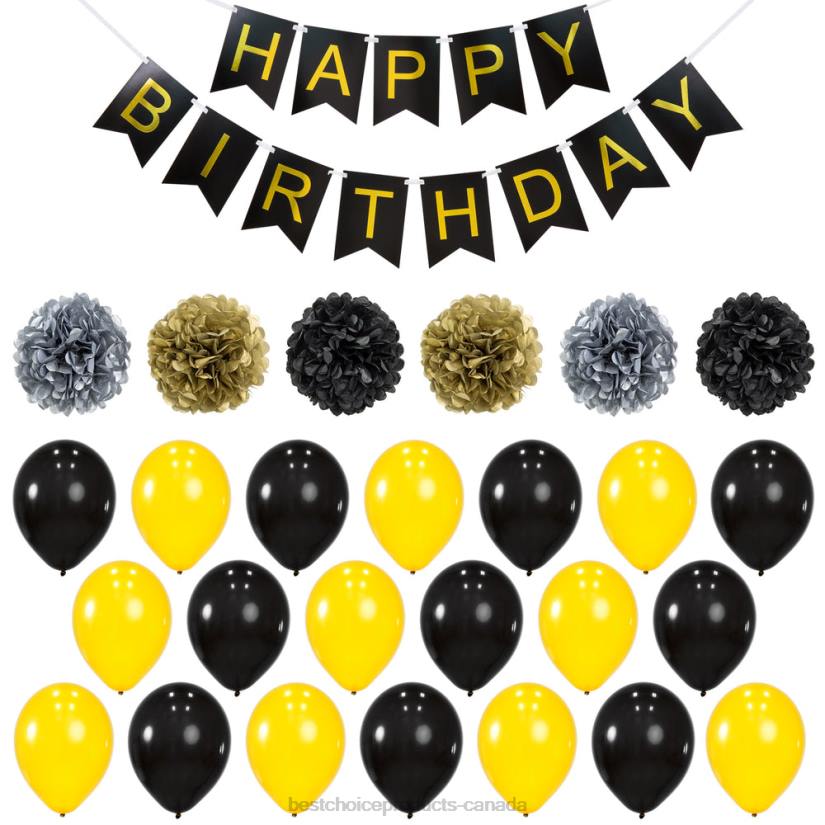 4LT2244 Multicolor Best Choice Products Birthday Party Decor Set w/ Banner, 6 Pom-Poms, 20 Balloons